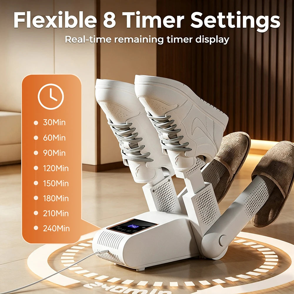 Dual V Portable Electric Shoe Dryer Boot Heater with Smart LED Timer - 5