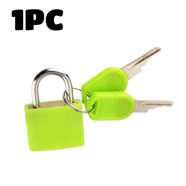 6pc Small Padlock Set with Keys Portable Travel Suitcase Diary Lock - 16