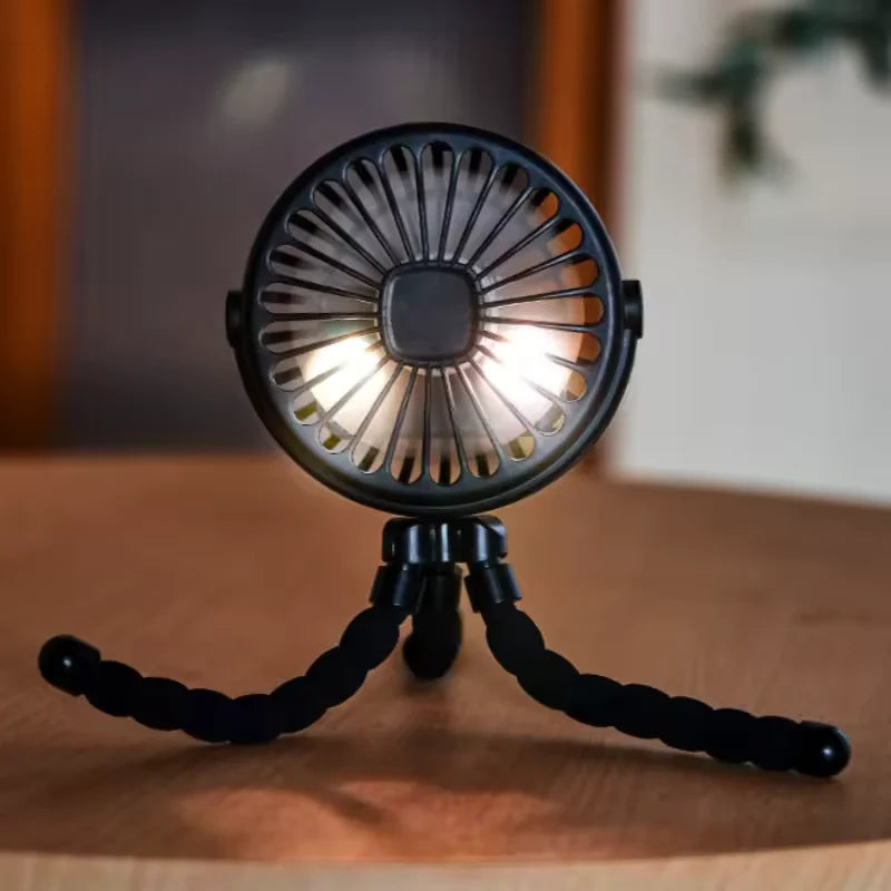 Portable Baby Stroller Fan Rechargeable Flexible Tripod Desk Fan - 5