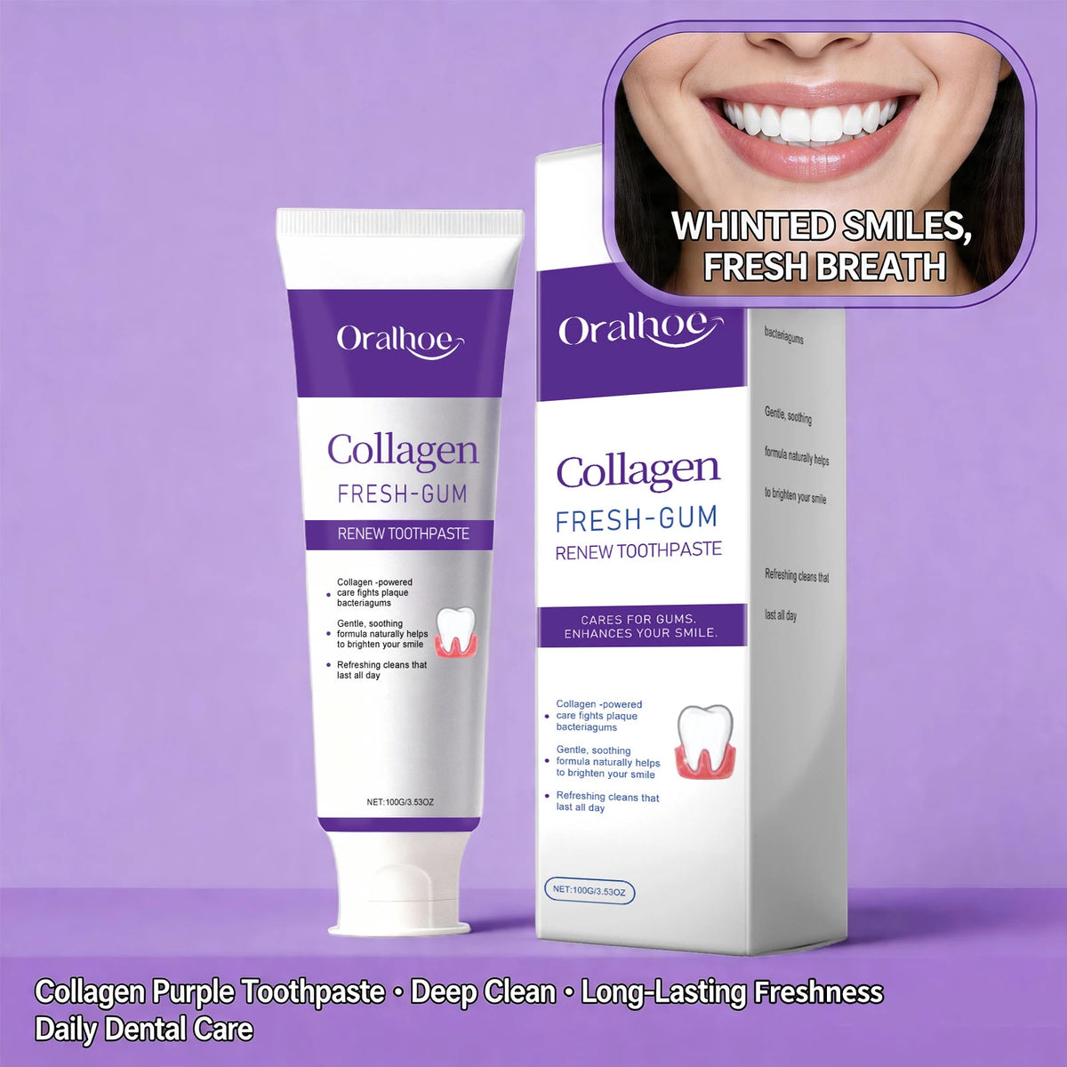 Collagen Whitening Toothpaste Fresh Breath Gum Care