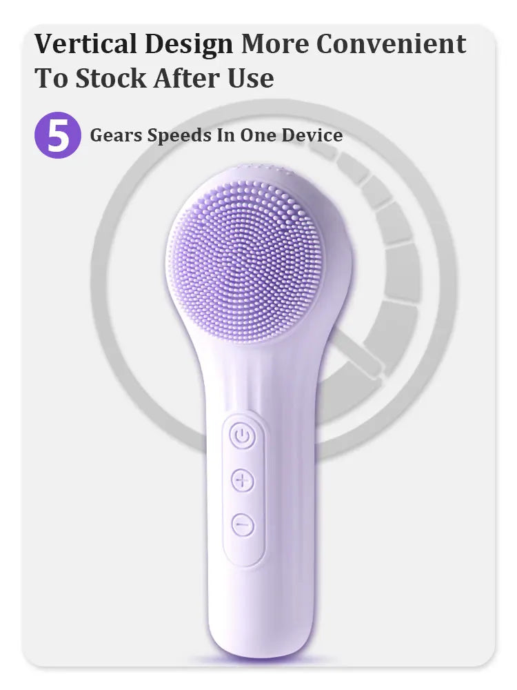 Sonic Facial Cleansing Brush Electric Face Scrubber Exfoliator - 15