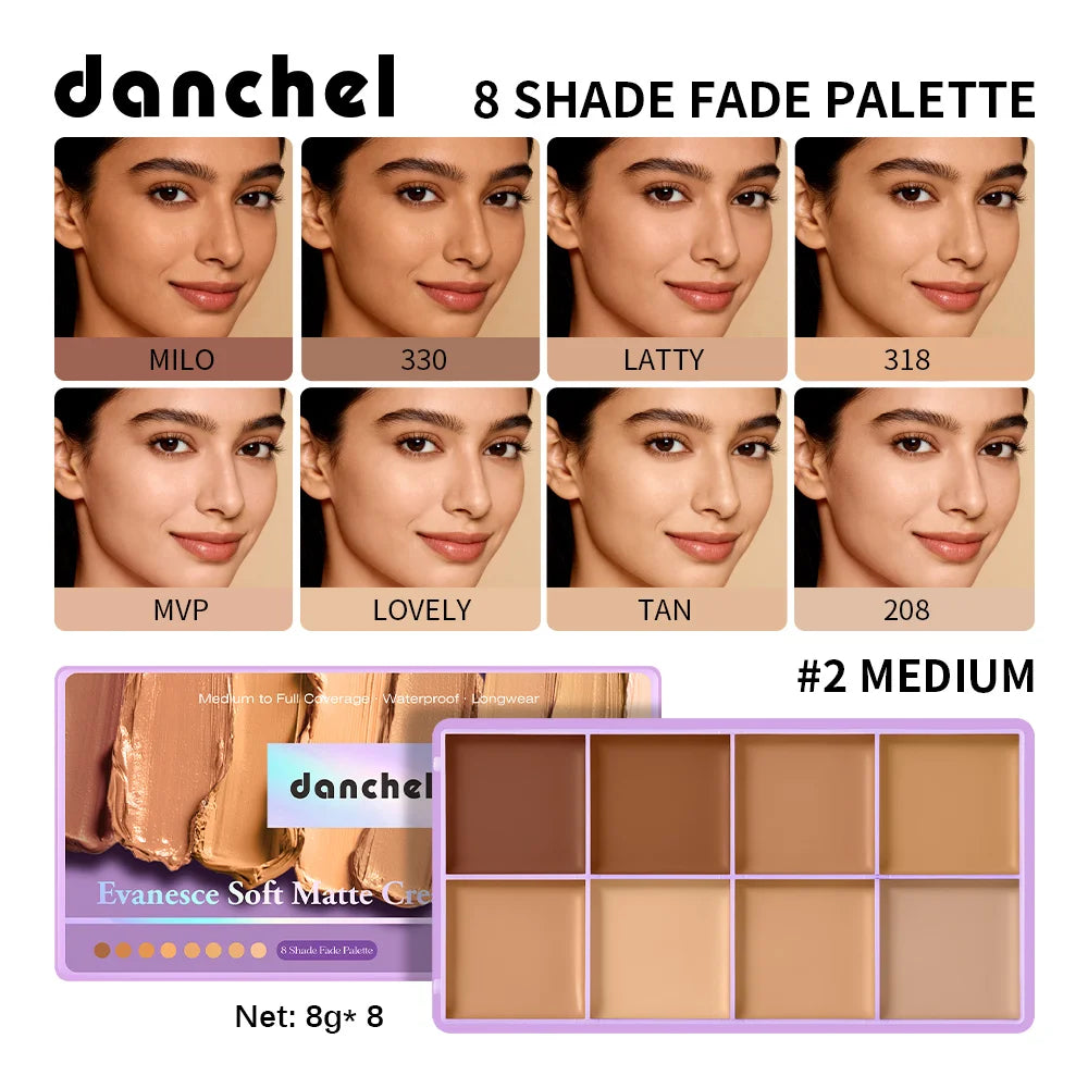 8 Shade Cream Concealer Palette Waterproof Full Coverage Makeup Kit