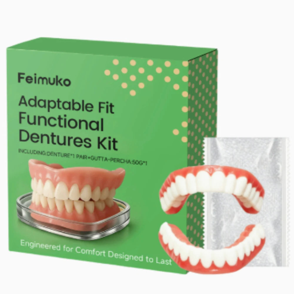 Soft Silicone Snap-On Dentures Natural Upper Lower Teeth Comfort Fit - 6