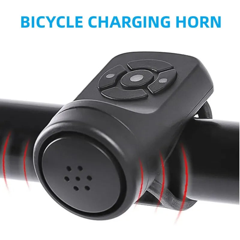 Electric Bike Horn USB Rechargeable Anti-Theft Bicycle Bell 120dB - 1