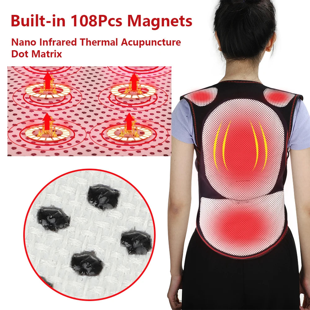 Tourmaline Magnetic Self Heating Back Waist Vest Brace