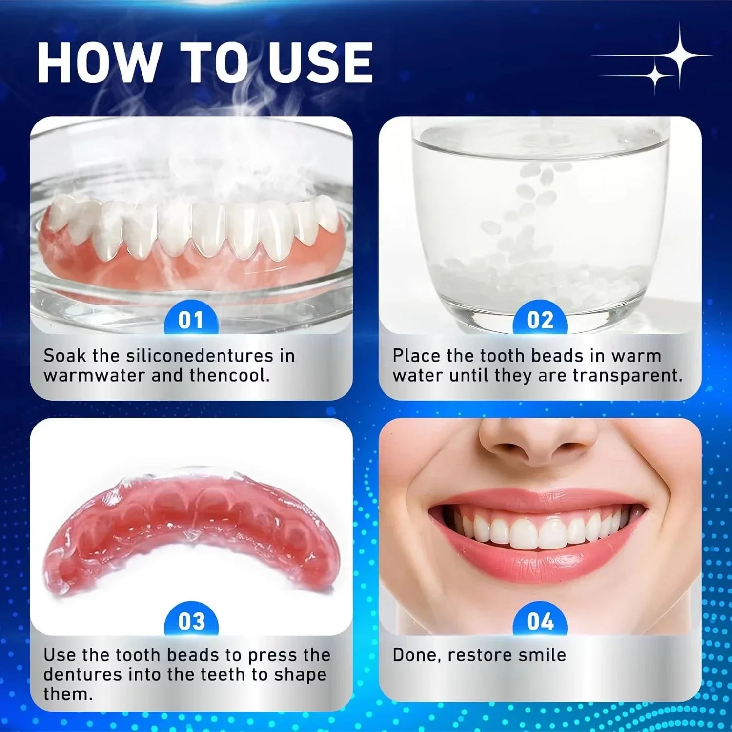 Flexible Resin Dentures Snap On Smile Teeth Restoration - 12
