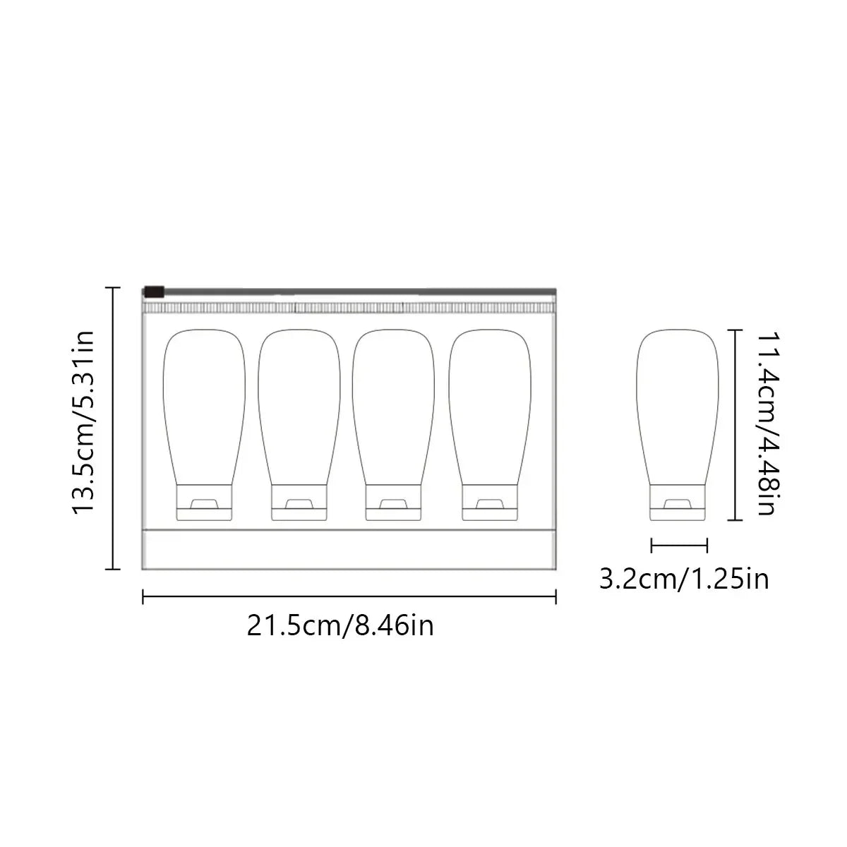 4-Piece Silicone Leak-Proof Travel Bottle Set for Toiletries Lotion