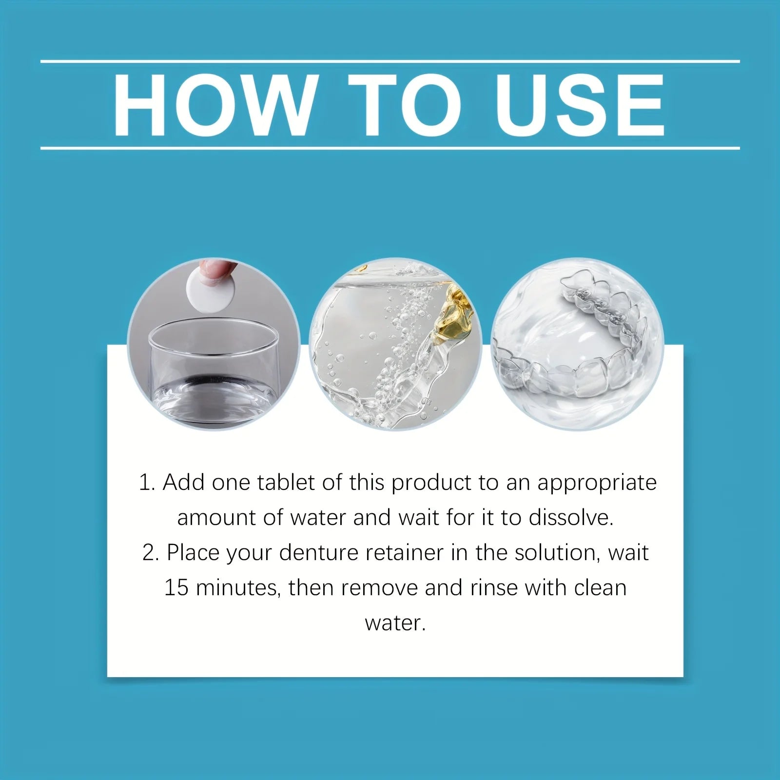 Denture Cleaning Tablets Effervescent Soak With Case And Brush - 5