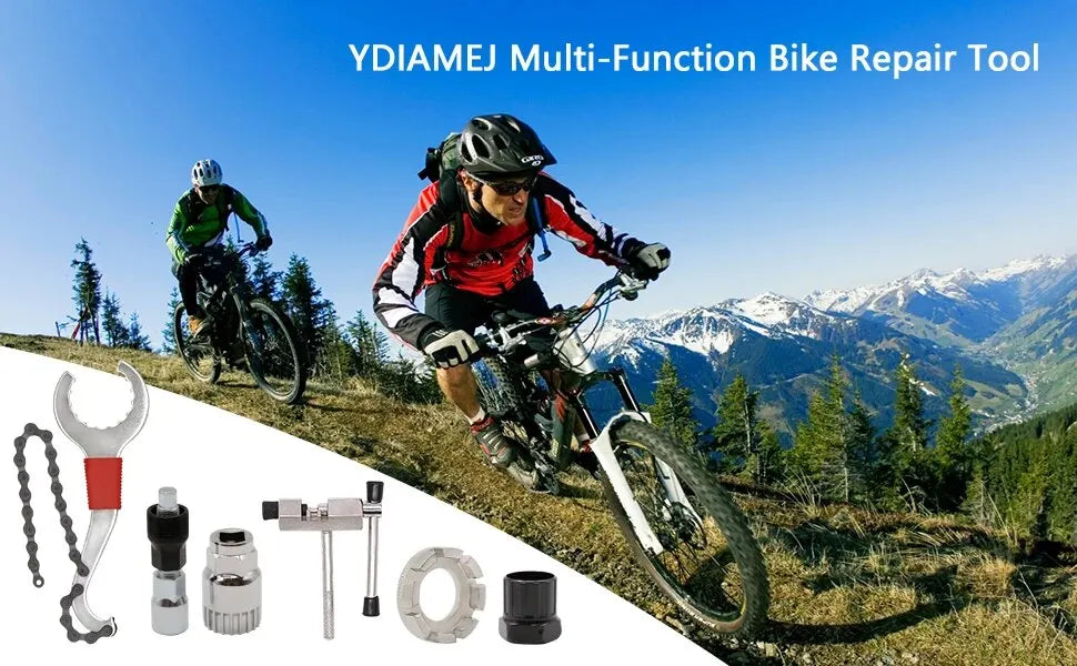 6 Pcs Bicycle Repair Tool Kit MTB Cassette Remover and Chain Breaker Set - 12