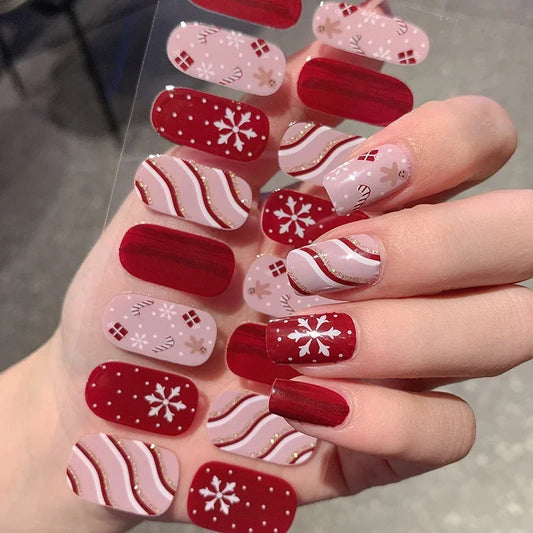 Christmas Nail Sticker Winter Snowflake Gel Wrap Decal