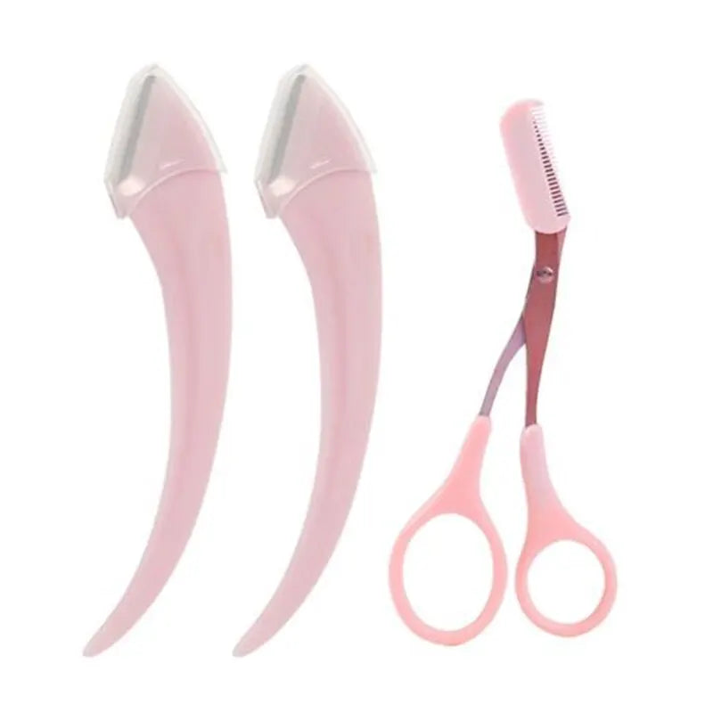 Professional Eyebrow Trimmer Set with Comb and Precision Face Razor - 19