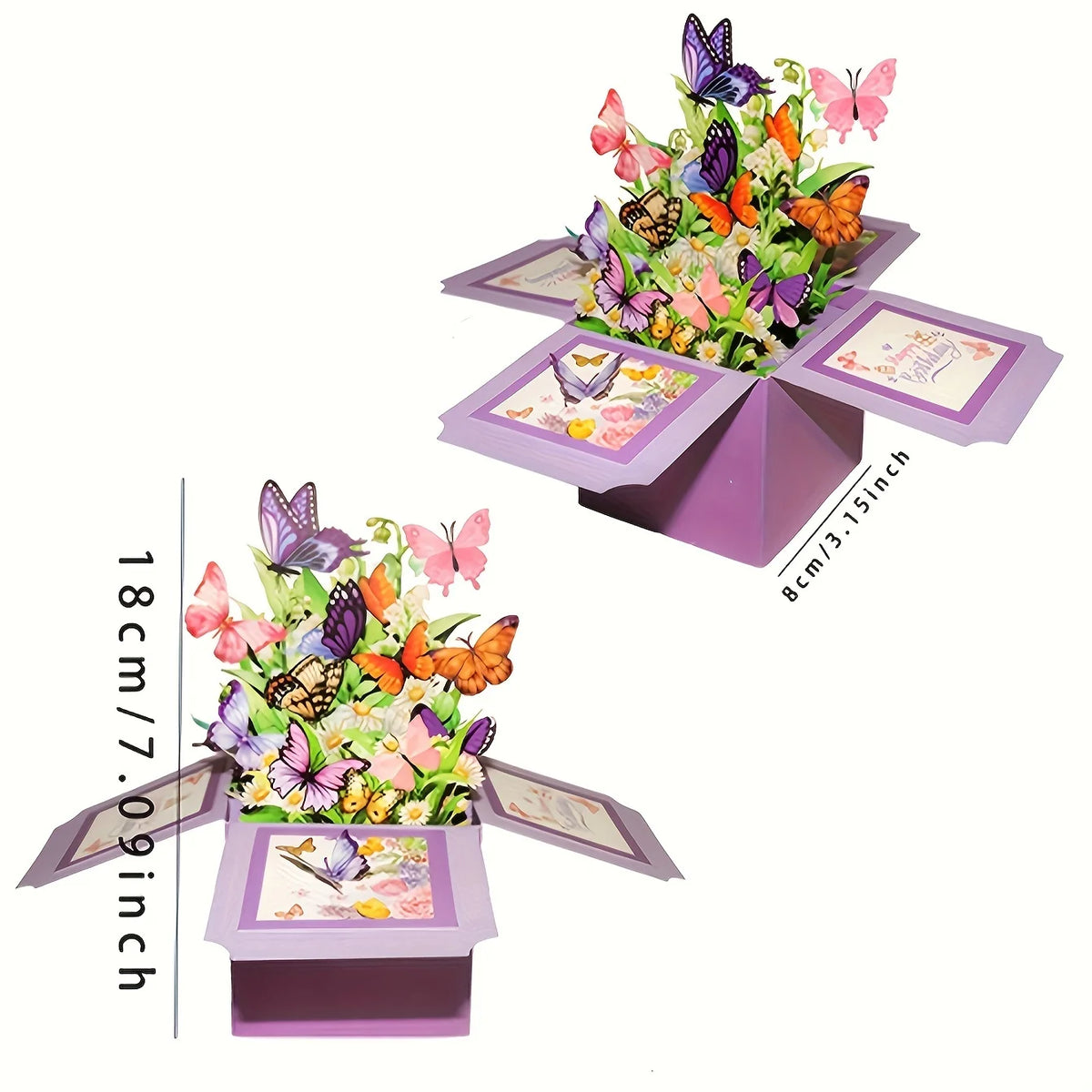 3D Pop Up Birthday Greeting Card Gift Box with Envelope for All Ages