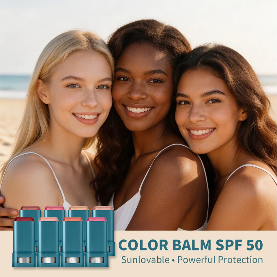 SPF 50 Blush Balm Stick Hydrating Sunscreen Makeup - 14