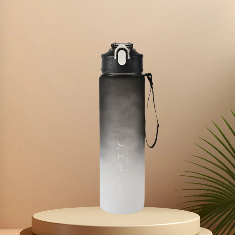 Motivational Sports Water Bottle with Time Marker and Leak Proof Straw - 45