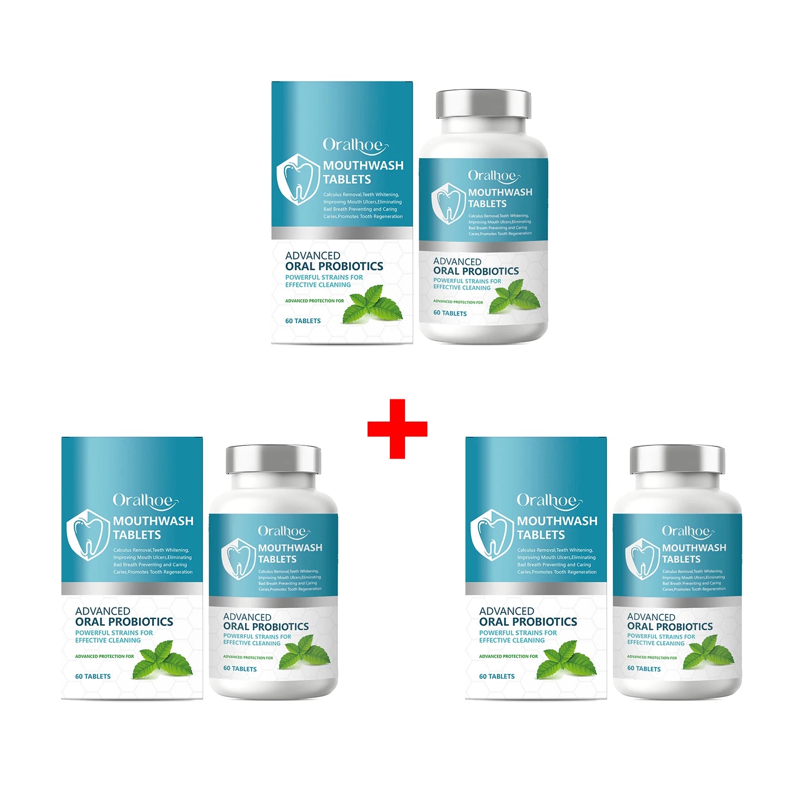 Oralhoe Probiotic Mouthwash Tablets Teeth Whitening & Mint Breath Fresh - 13