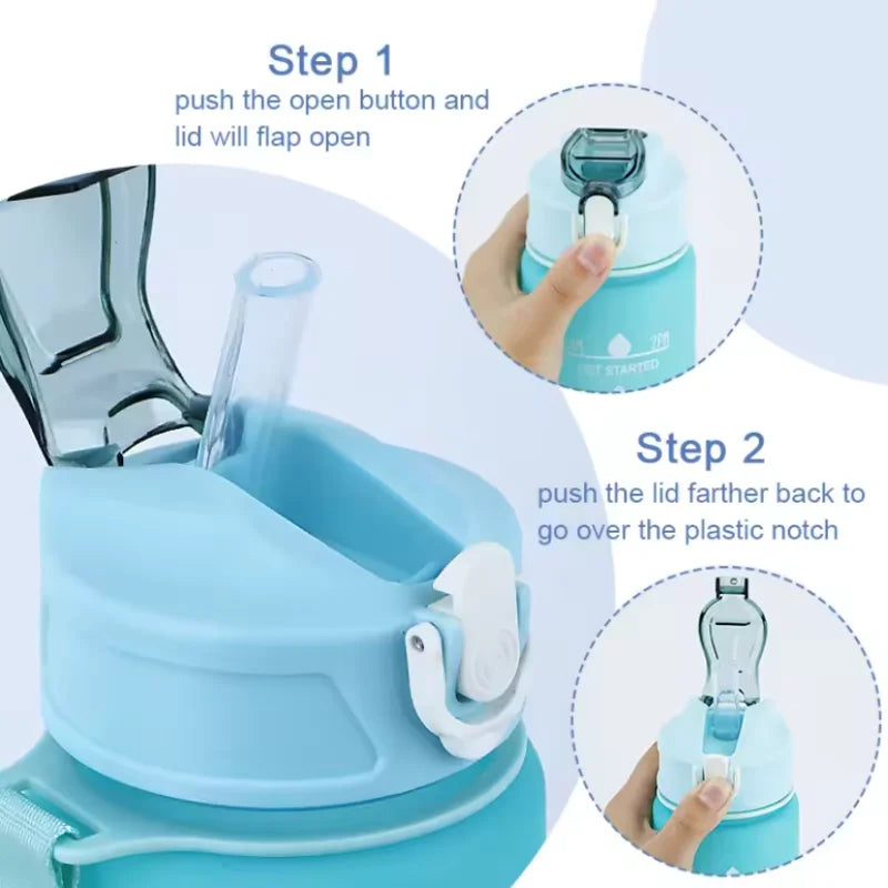 750ml Motivational Water Bottle with Time Marker Leakproof Sport Jug - 5