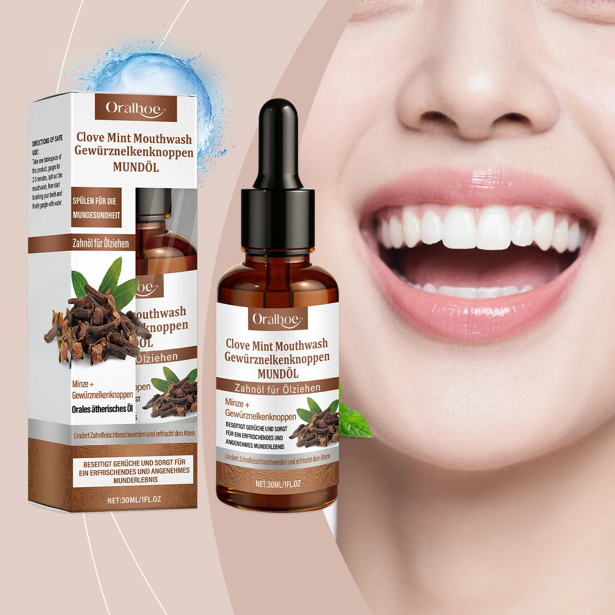 Clove Mint Mouthwash Liquid Toothpaste for Fresh Breath Oral Care