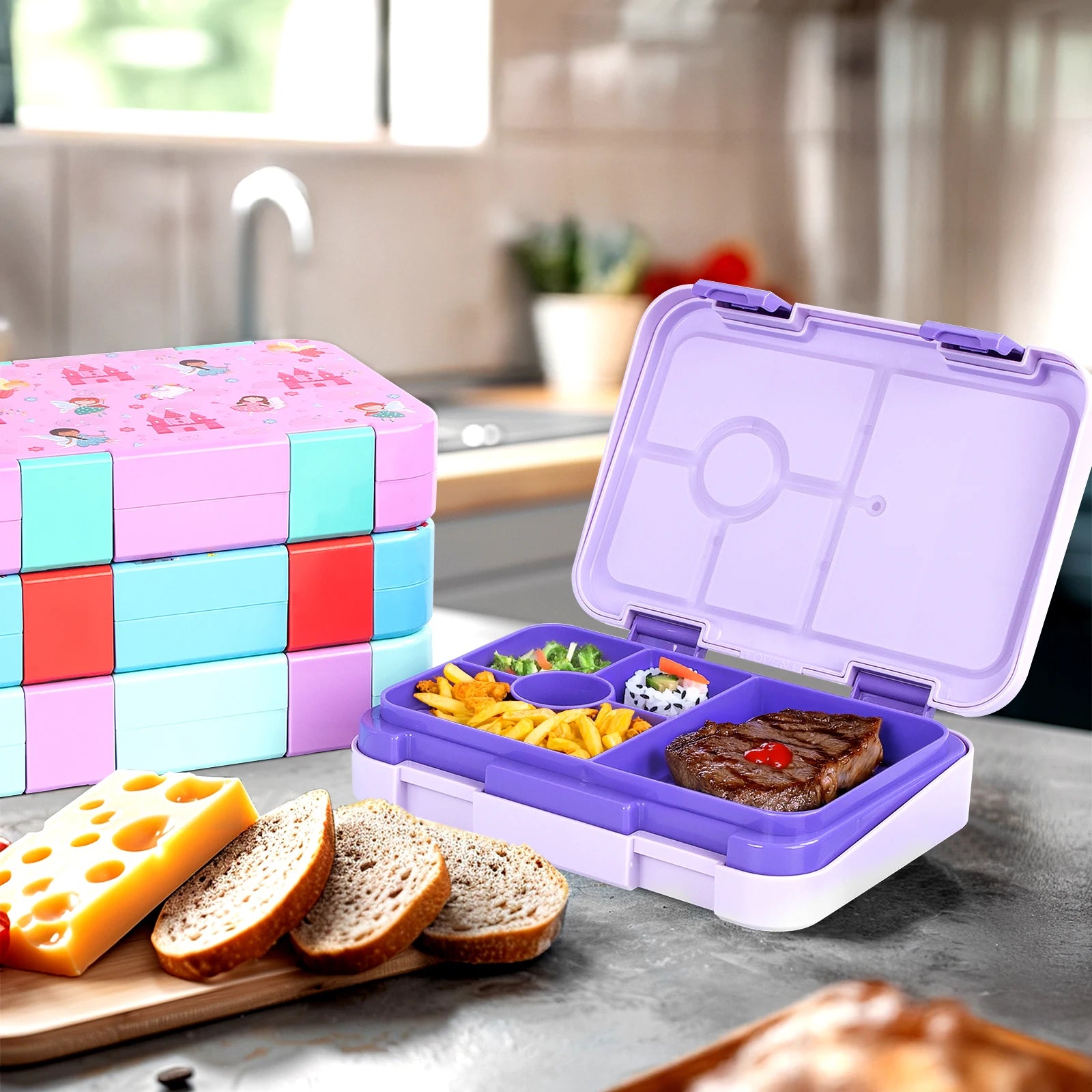 1100ml Leakproof Bento Lunch Box Microwavable Tritan Food Container