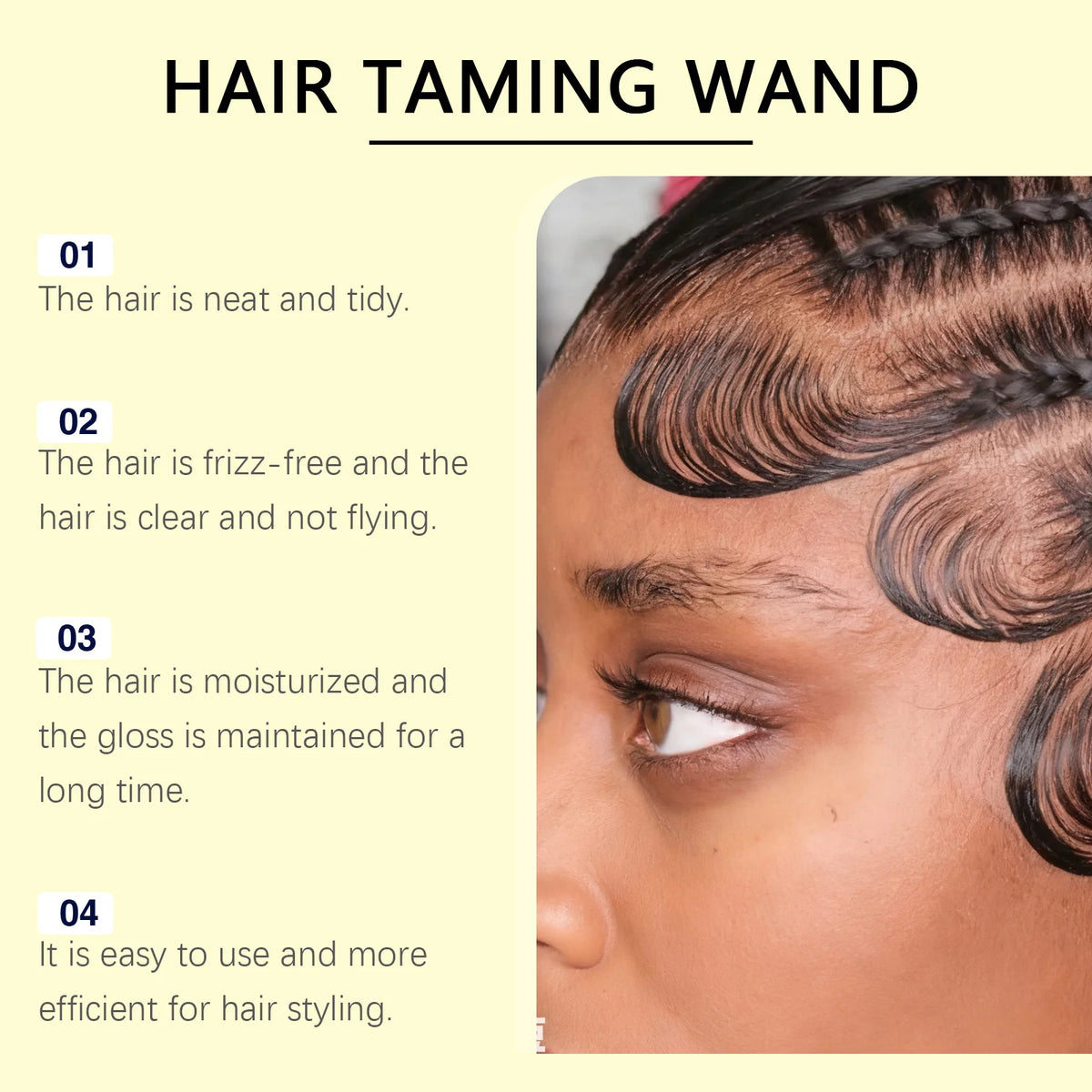 Anti-Frizz Hair Taming Wand Flyaway Smoothing Stick