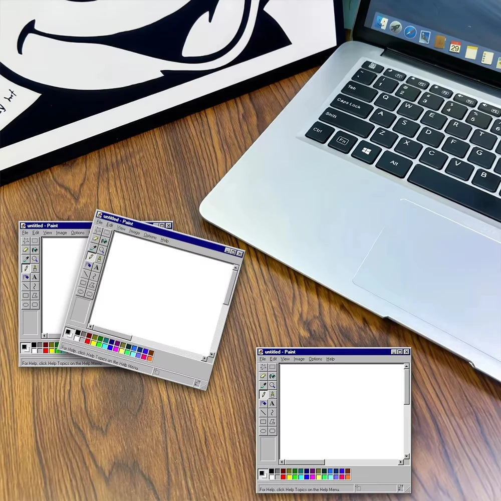 Retro Computer Sticky Notes Vintage Desktop Paint Memo Pad for Office - 5
