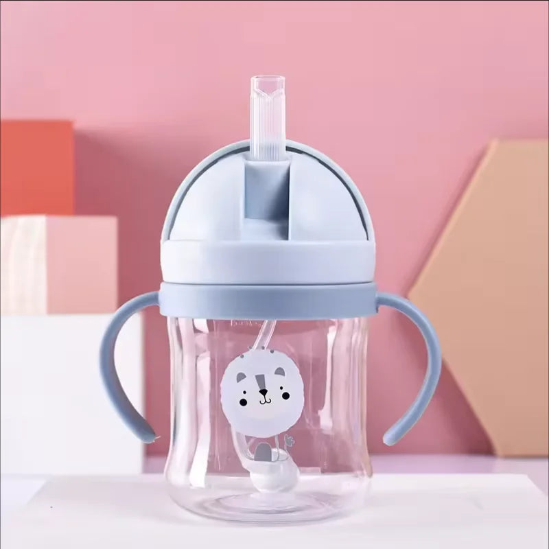 Baby Sippy Cup with Straw Gravity Ball and Handles 250ml Leakproof Bottle - 10