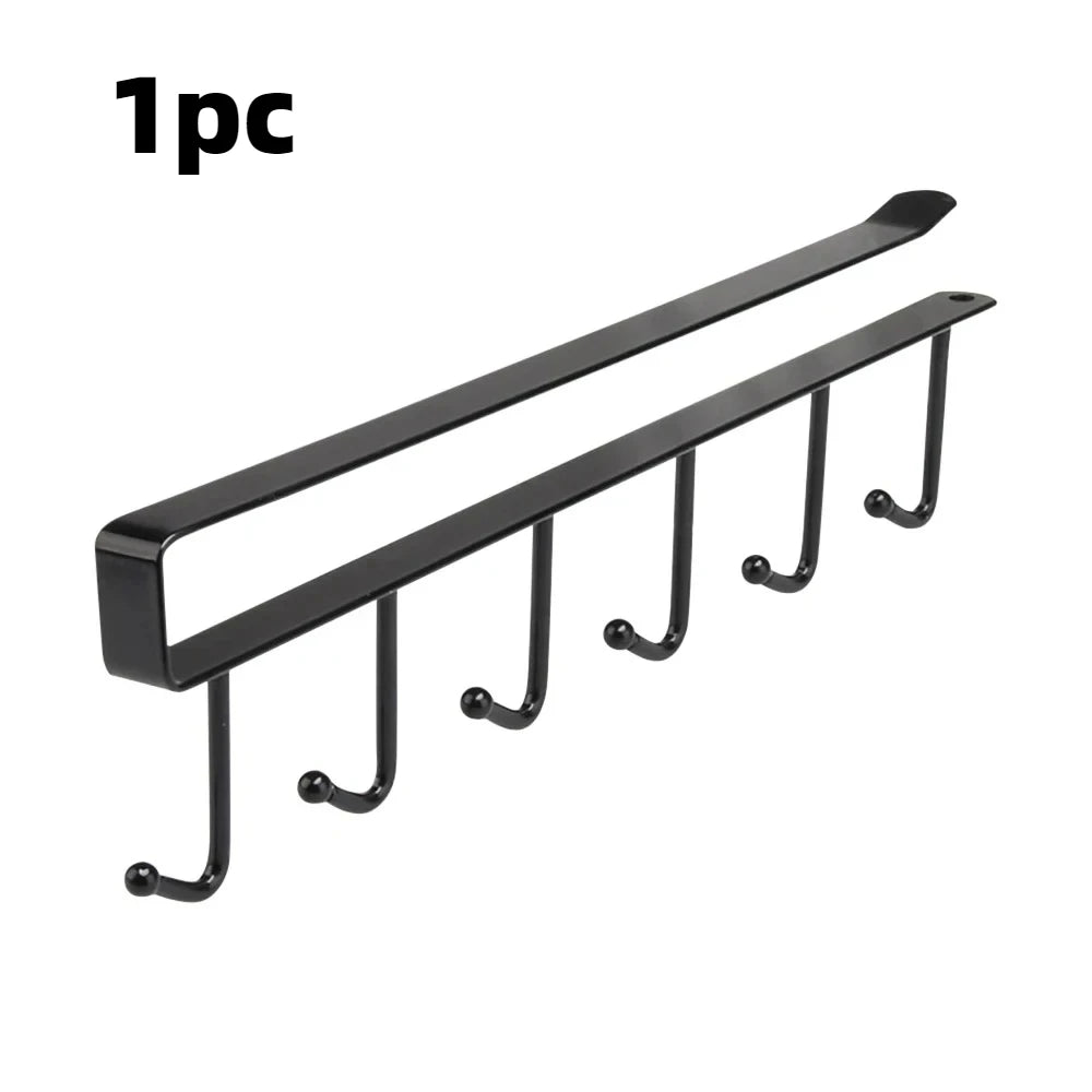 Under Cabinet Mug Holder 6 Hook Kitchen Storage Rack Organizer Hanger - 13