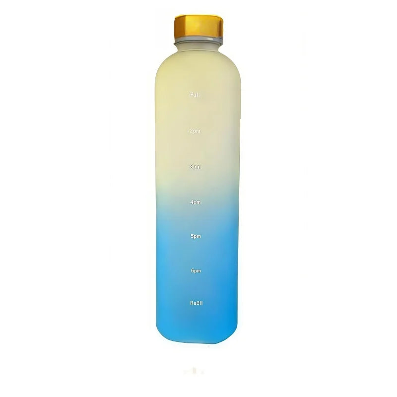 1000ml Motivational Water Bottle with Time Marker Leakproof Sport Flask - 13