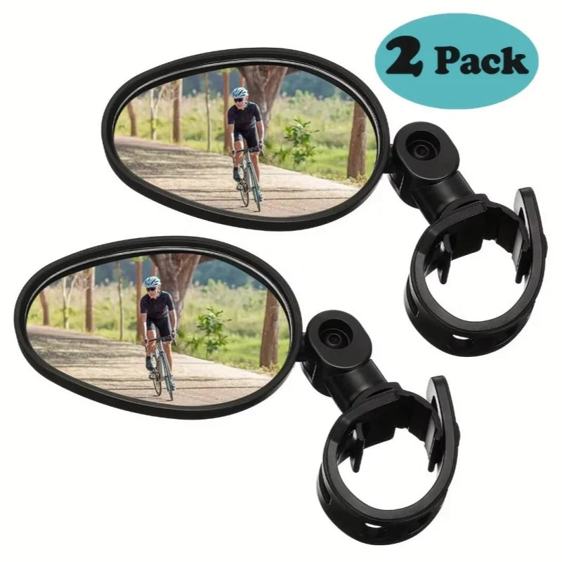 2 Pack Bike Mirrors Adjustable Handlebar Rear View Cycling Accessories - 1