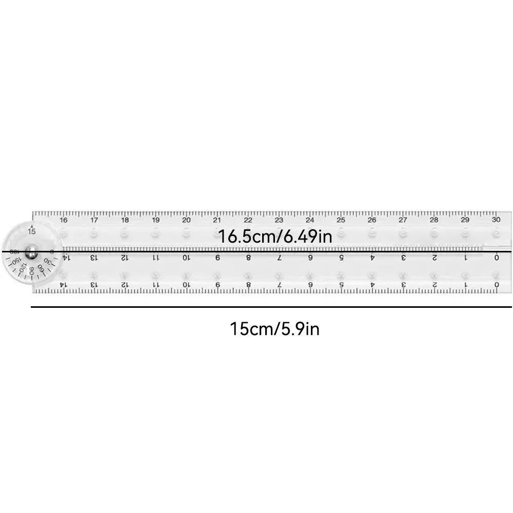 Folding Protractor Ruler Transparent Angle Measuring Tool for Students - 6