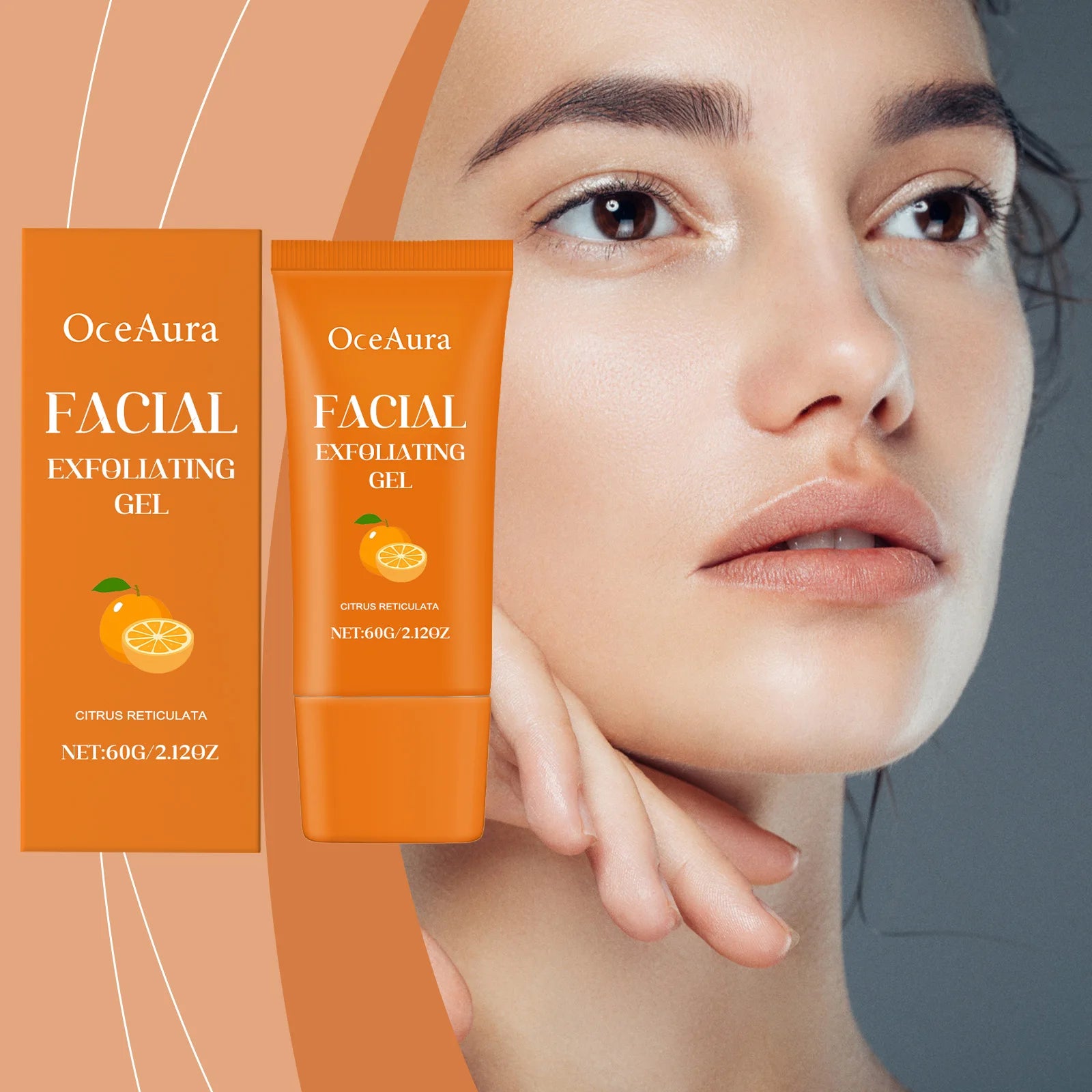 Orange Exfoliating Gel Facial Cleanser & Brightening Scrub - 2