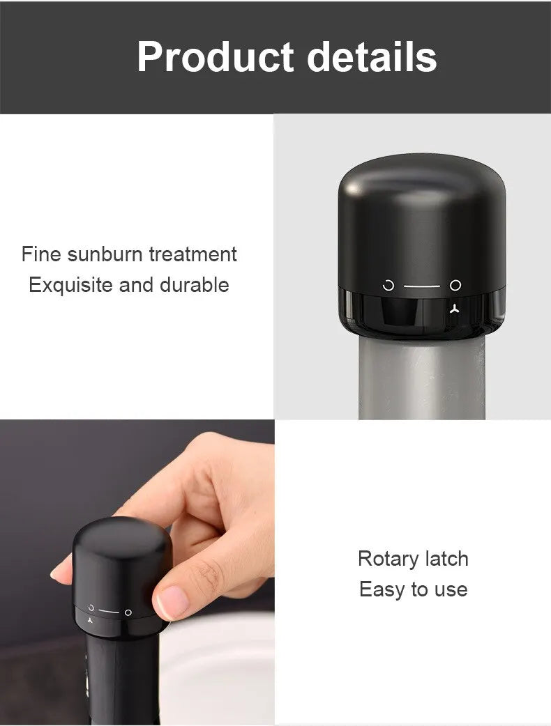 Vacuum Wine Stopper Set Leak Proof Champagne Bottle Cap Sealer - 8