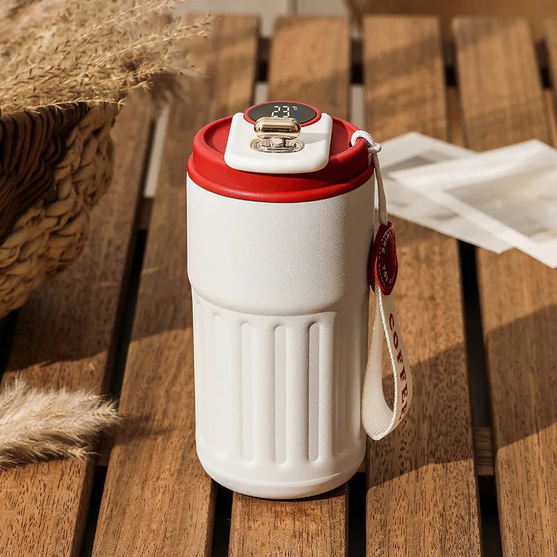 Smart Stainless Steel Coffee Mug with LED Temperature Display Travel Flask - 24