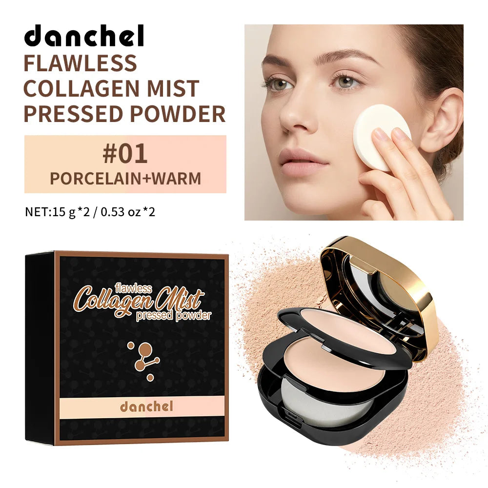 Double Layer Pressed Powder Oil Control Matte Setting Powder Makeup
