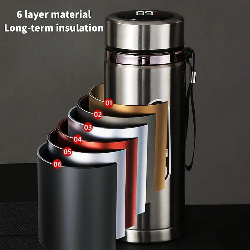 SoftAura Smart Thermos Bottle LED Temperature Display Vacuum Flask 1L - 4