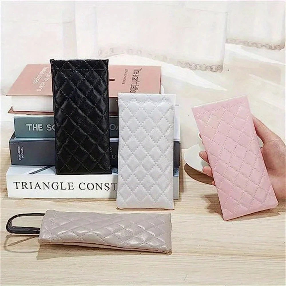 Soft PU Leather Eyeglasses Case Portable Sunglasses Pouch Organizer