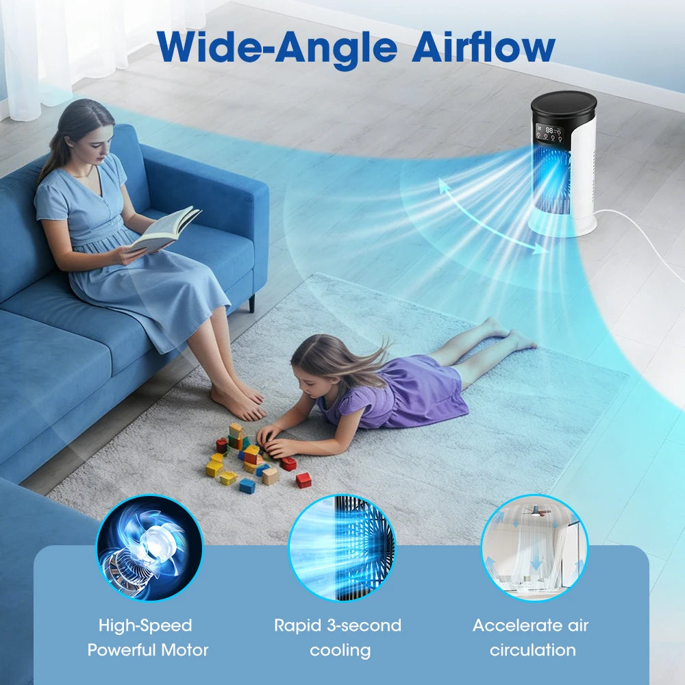 Portable USB Mini Air Conditioner & Desktop Misting Fan