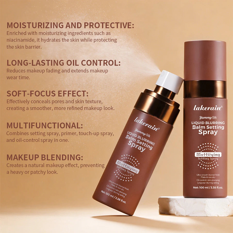 Liquid Blurring Balm Setting Spray Long Lasting Matte Makeup Fixer - 9