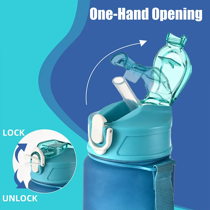 800ML Leakproof Sports Water Bottle Portable Shaker for Fitness Hiking - 5