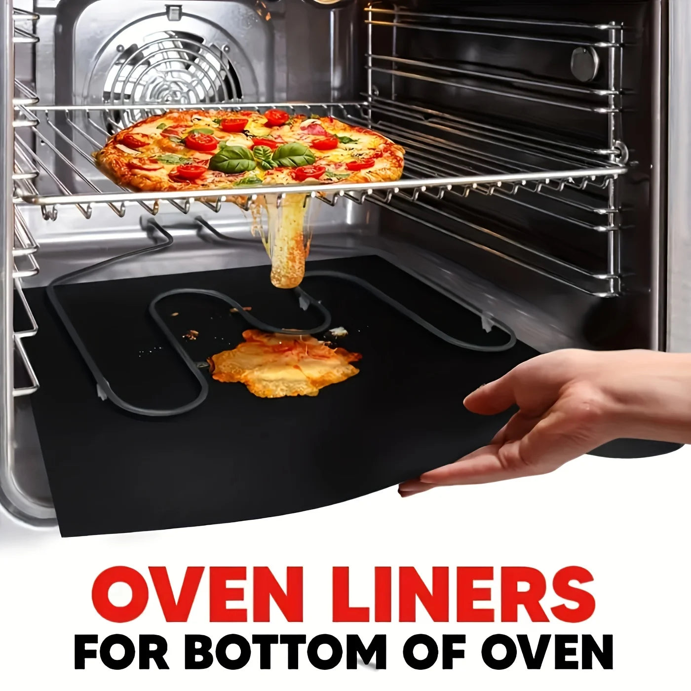 2Pc Non Stick Oven Liner Reusable Baking Mat for Microwave and BBQ - 1