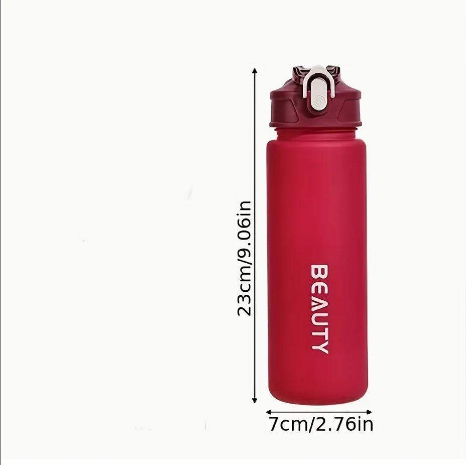 600ml Frosted Sports Water Bottle Leakproof Gym Drink Container