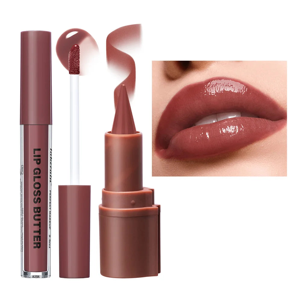 3D Lip Liner & Lip Gloss Set Hydrating Makeup - 1
