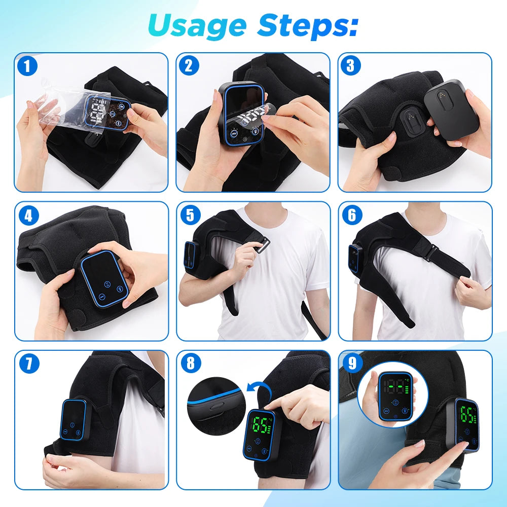 Smart Cordless Shoulder Heating Massager Electric Brace
