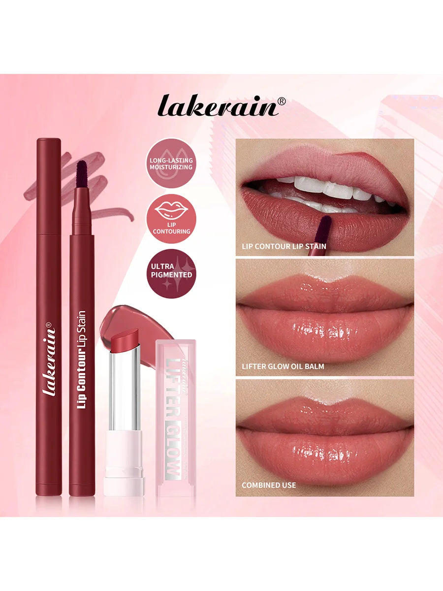 Lip Liner Pencil & Moisturizing Lip Balm Makeup Kit - 5