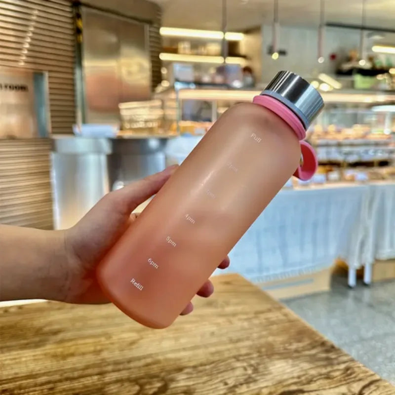 550ml Gradient Water Bottle Portable Sports Cup with Time Marker