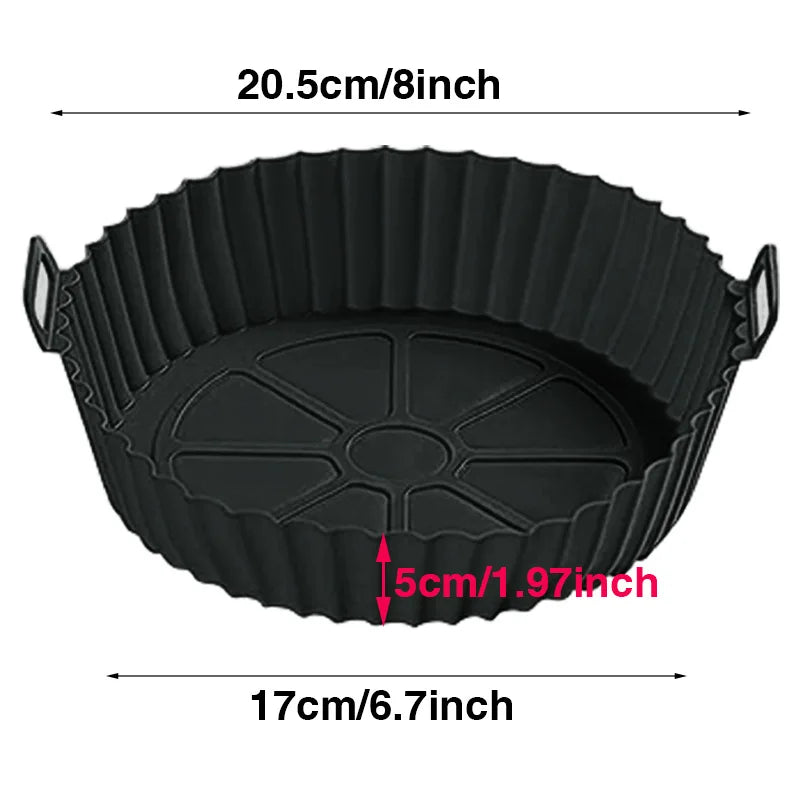 Reusable Silicone Air Fryer Liner Non-Stick Baking Tray Basket Pot