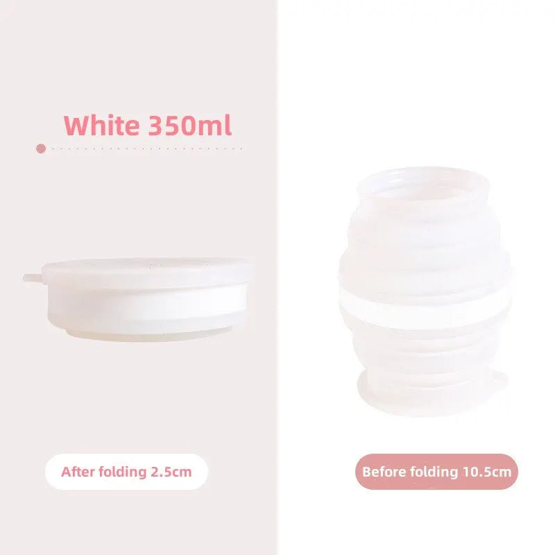 Portable Silicone Collapsible Cup Foldable Travel Mug with Lanyard