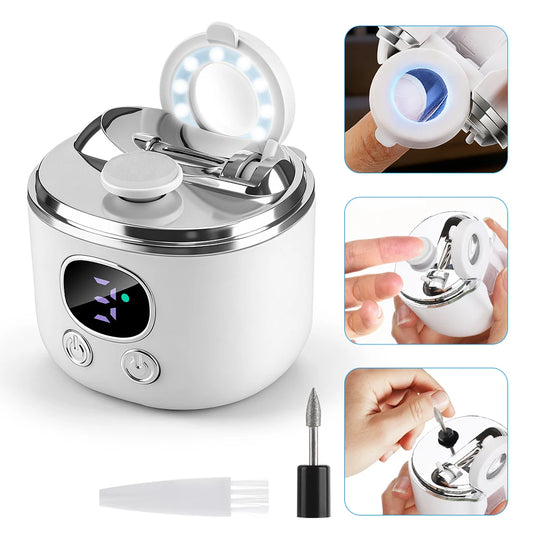 Electric Nail Clipper with LED Light and Magnifier