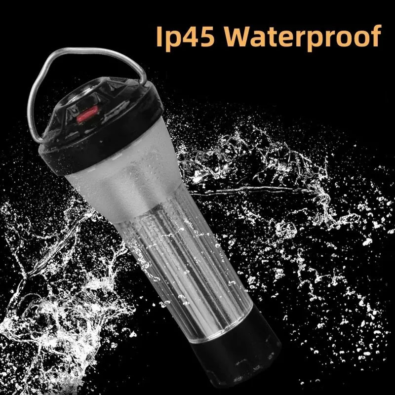 Portable LED Camping Lantern Rechargeable Flashlight with Tripod Stand