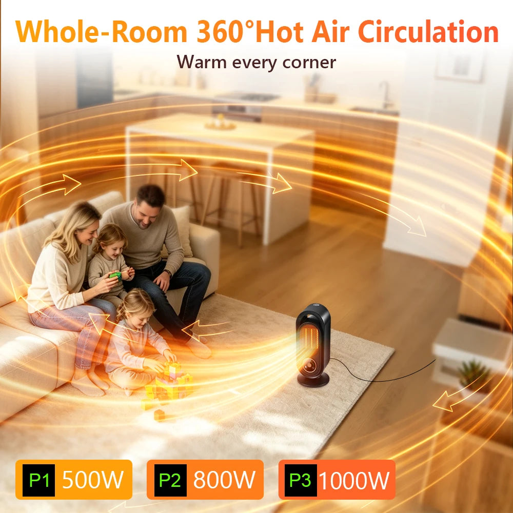 Portable Electric Space Heater Ceramic Fast Heating Fan