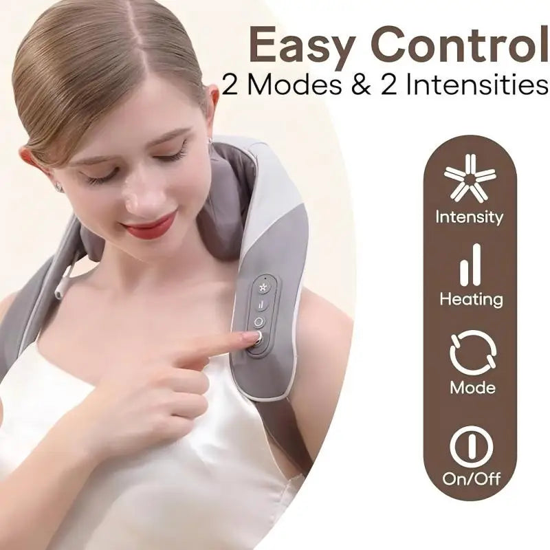 Wireless Neck and Back Massager 6D Deep Tissue Kneading Pillow - 3